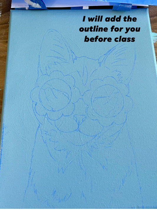 Flower-power Kitty Painting Class (Newport)