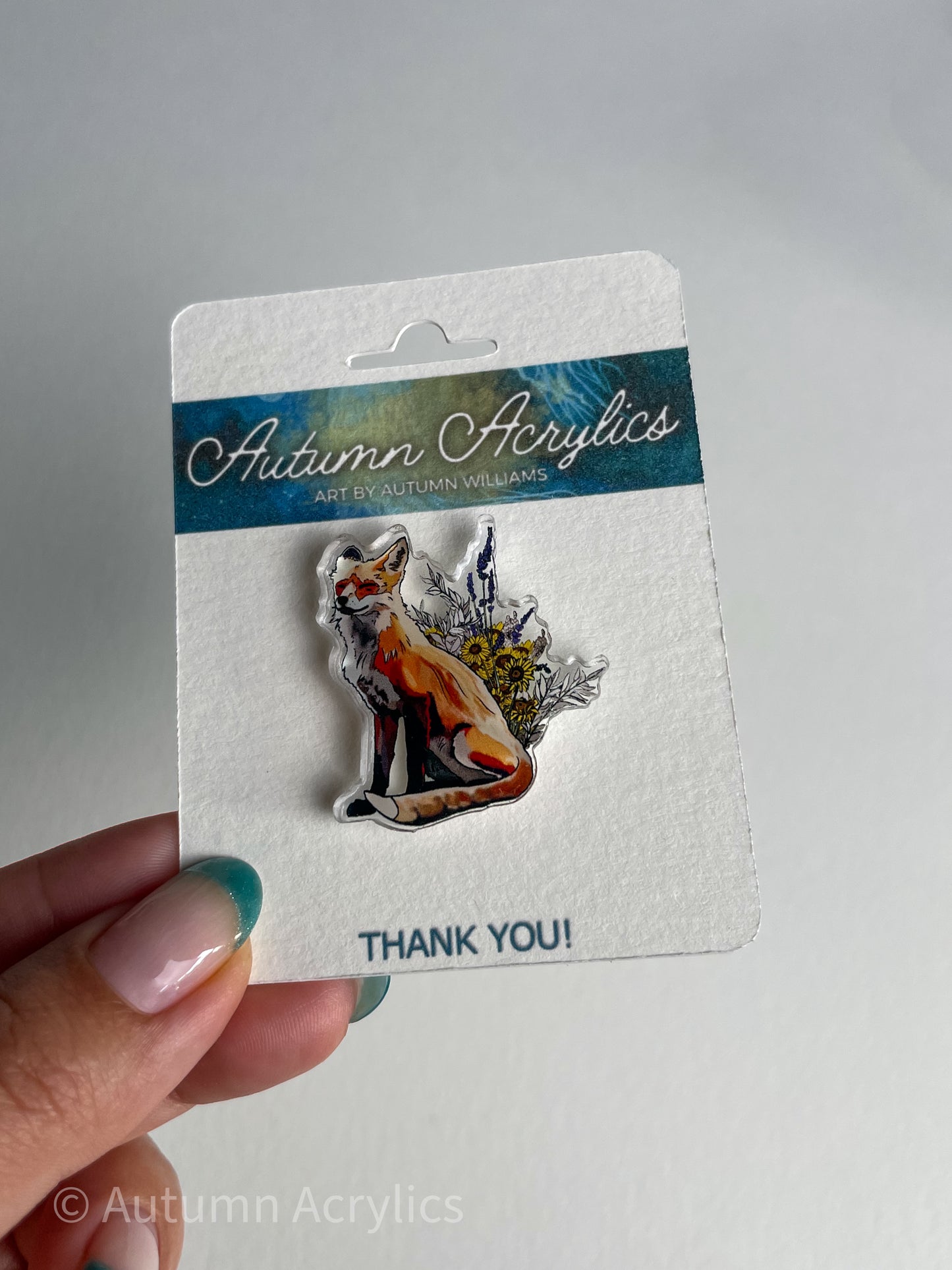 Fox + Flowers (Pin)