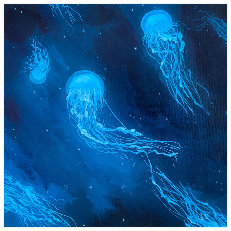 Blue Jellyfish Glow (Print)