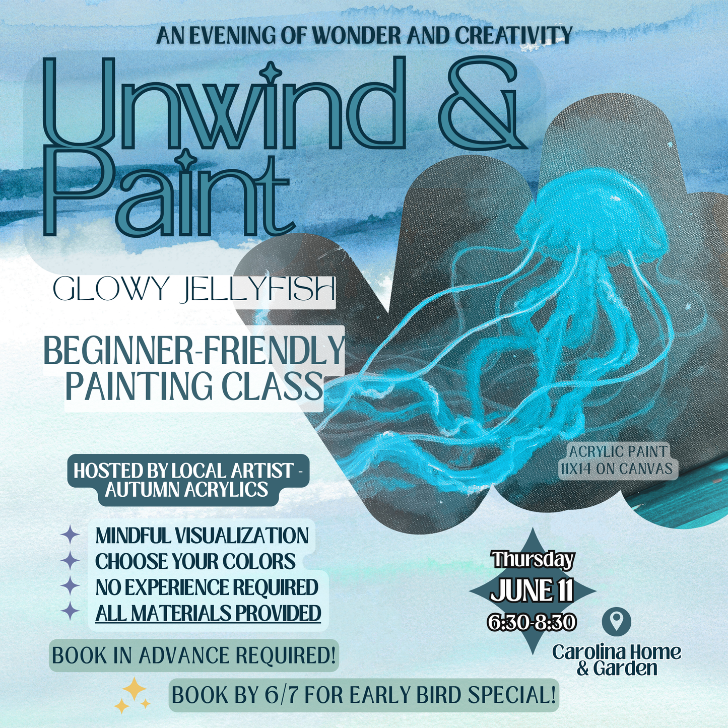 Glowy Jellyfish Painting Class (CH&G Newport)