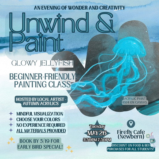 Glowy Jellyfish Painting Class Flyer
