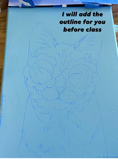 Flower-power Kitty Painting Class (Newport)