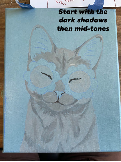 Flower-power Kitty Painting Class (Newport)