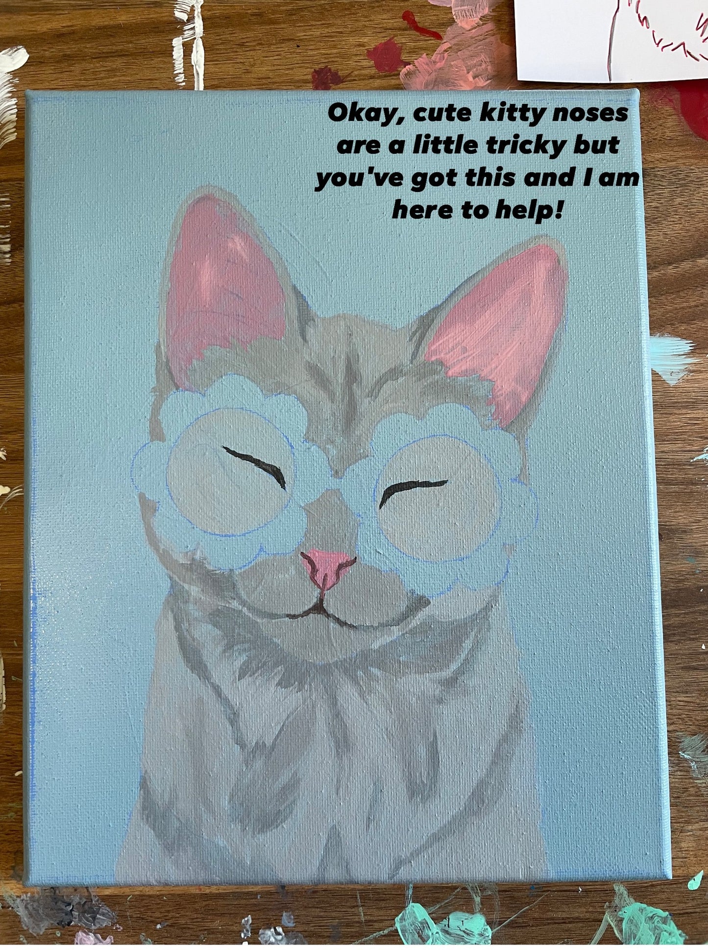 Flower-power Kitty Painting Class (Newport)
