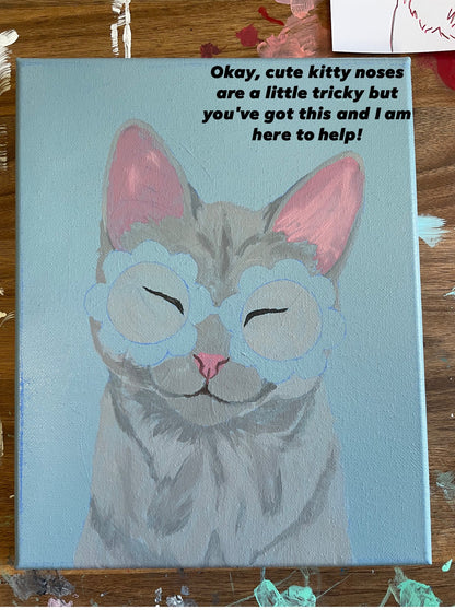 Flower-power Kitty Painting Class (Newport)