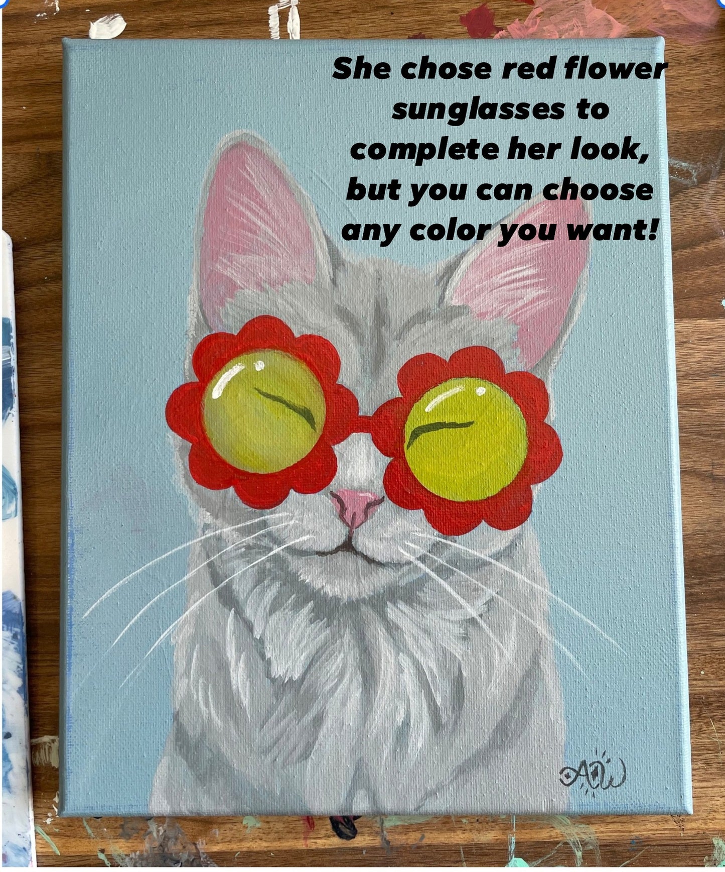 Flower-power Kitty Painting Class (Newport)