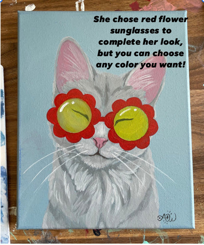 Flower-power Kitty Painting Class (Newport)