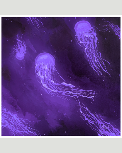 "Purple Jellyfish Glow" - Fine Art Print