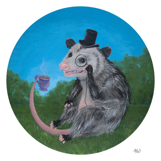 Tea Time with Sir Opossum (Print)